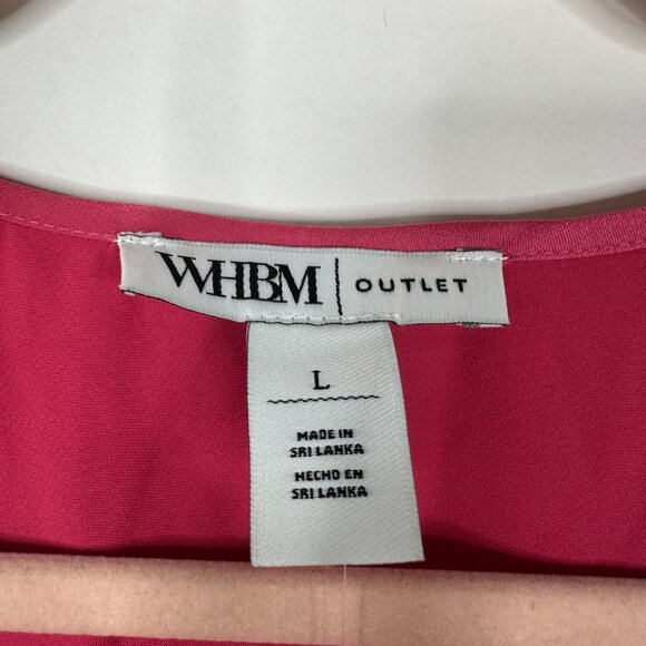 NWT White House Black Market Long Sleeve V-Neck Satin Blouse Carmine #WHBM18 - Picture 4 of 9